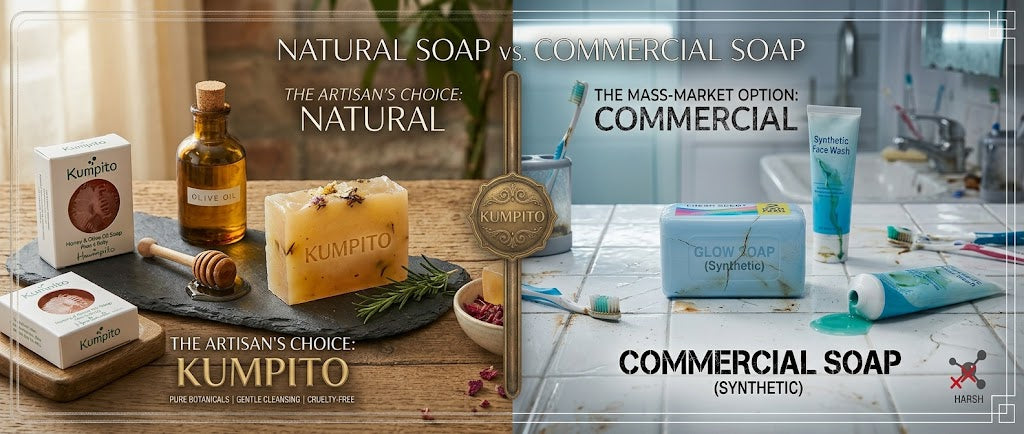 Commercial Soap vs Kumpito Handmade Natural Soap